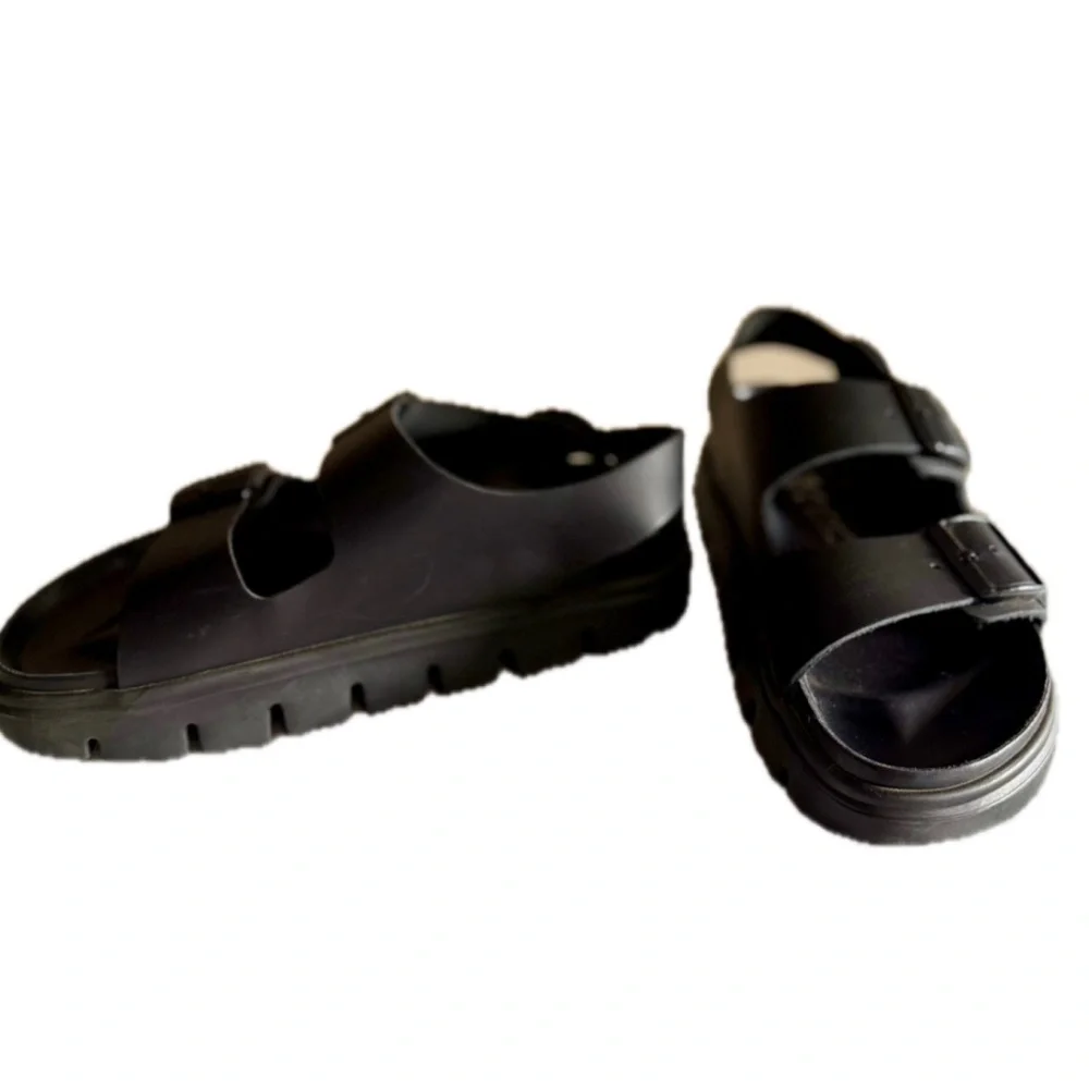 Birkenstock Milano Papillio Chunky Black Leather Sandals EU 38 US7-7.5 - Picture 2 of 7